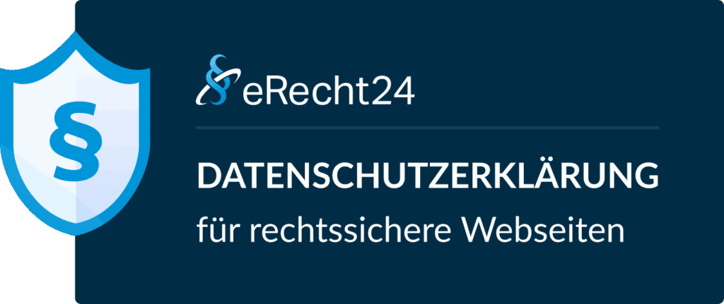 eRecht24 Datenschutz­erklärung für rechtssichere Webseiten