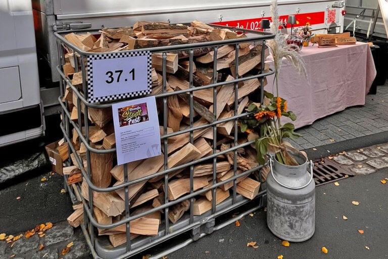 Buchen-Brennholz in der Box